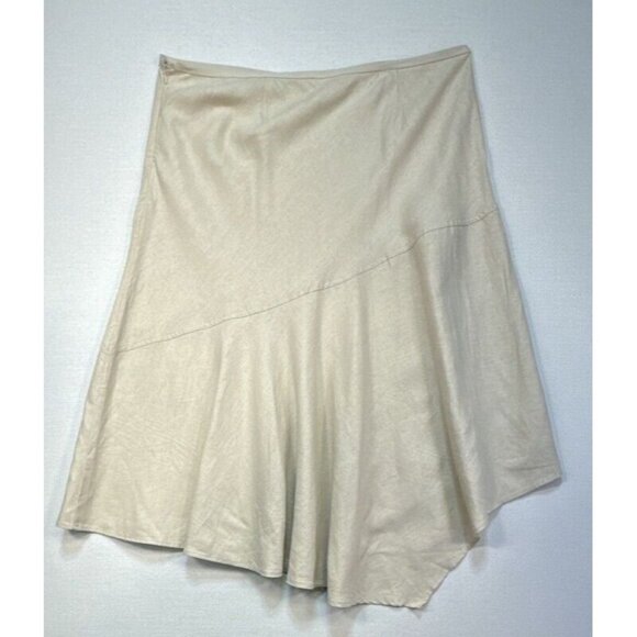 Westport 1962 Womens Maxi Skirt 18 Tan Beige Linen Blend Coastal Minimalist - Picture 8 of 12
